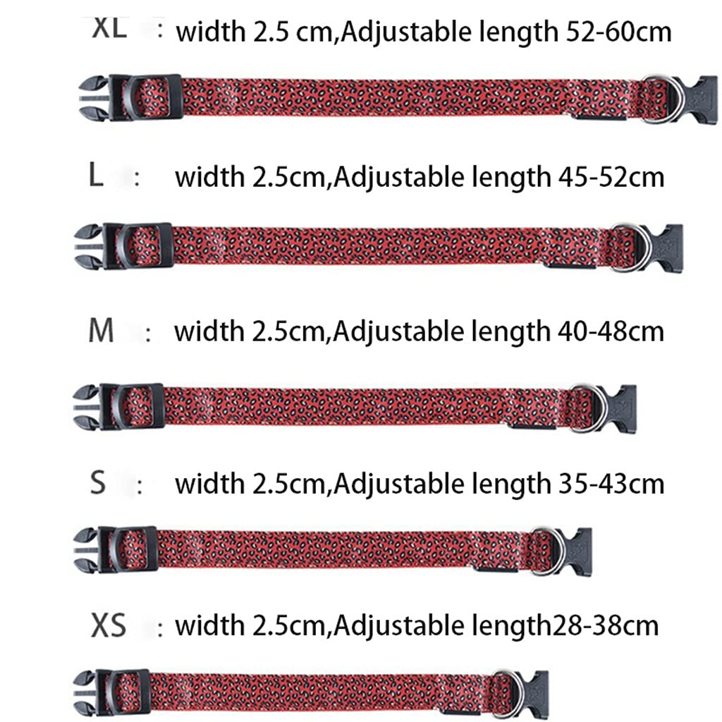 Leoparden-LED-Hundehalsband, leuchtend, verstellbar, leuchtend, für Hunde, Haustiere, Nachtsicherheit, Nylonhalsband, leuchtend, LED, helles Hundehalsband (Gelb Medium)