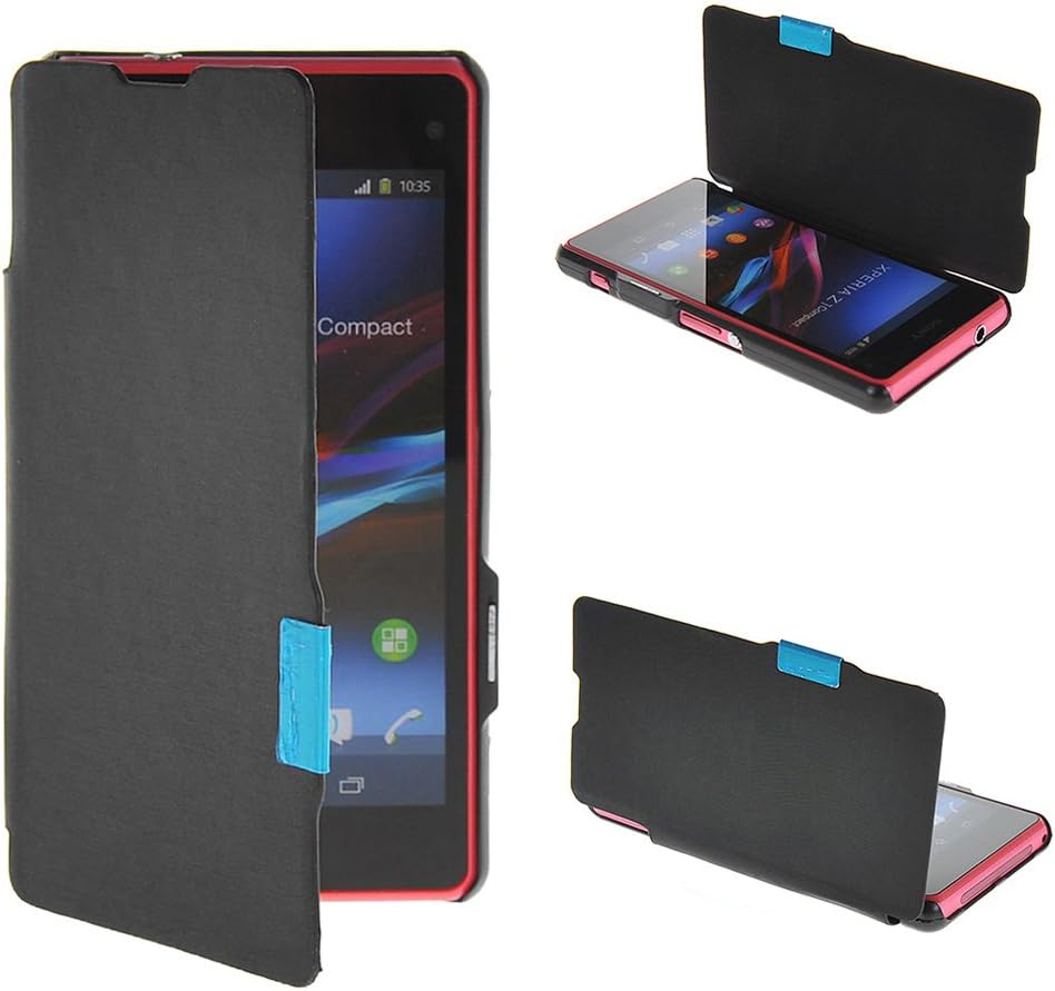 MOLADO Case for Sony Xperia Z1 Compact D5503, Black Stylish Ultra Thin Folio Case Magnetic Closure Flip Cover