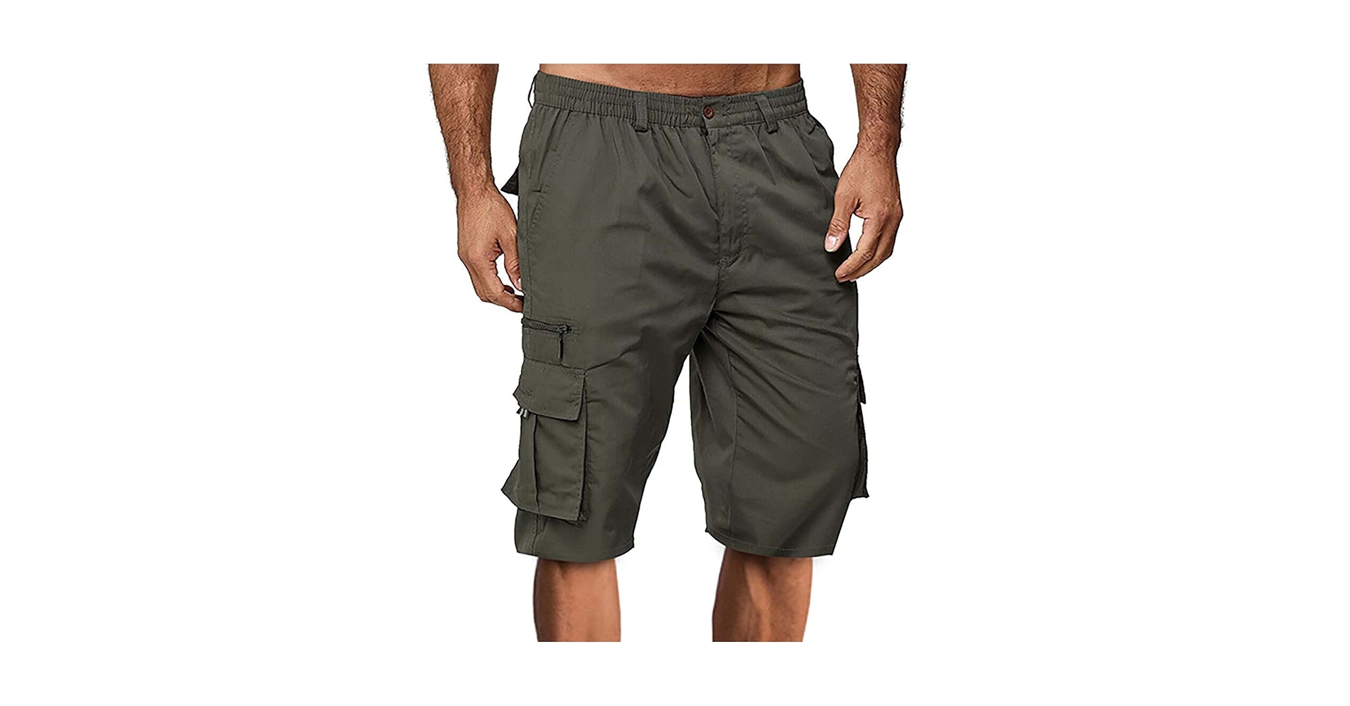 ZWRXW Men's Cargo Short Elastic Waist Relaxed Fit Outdoor