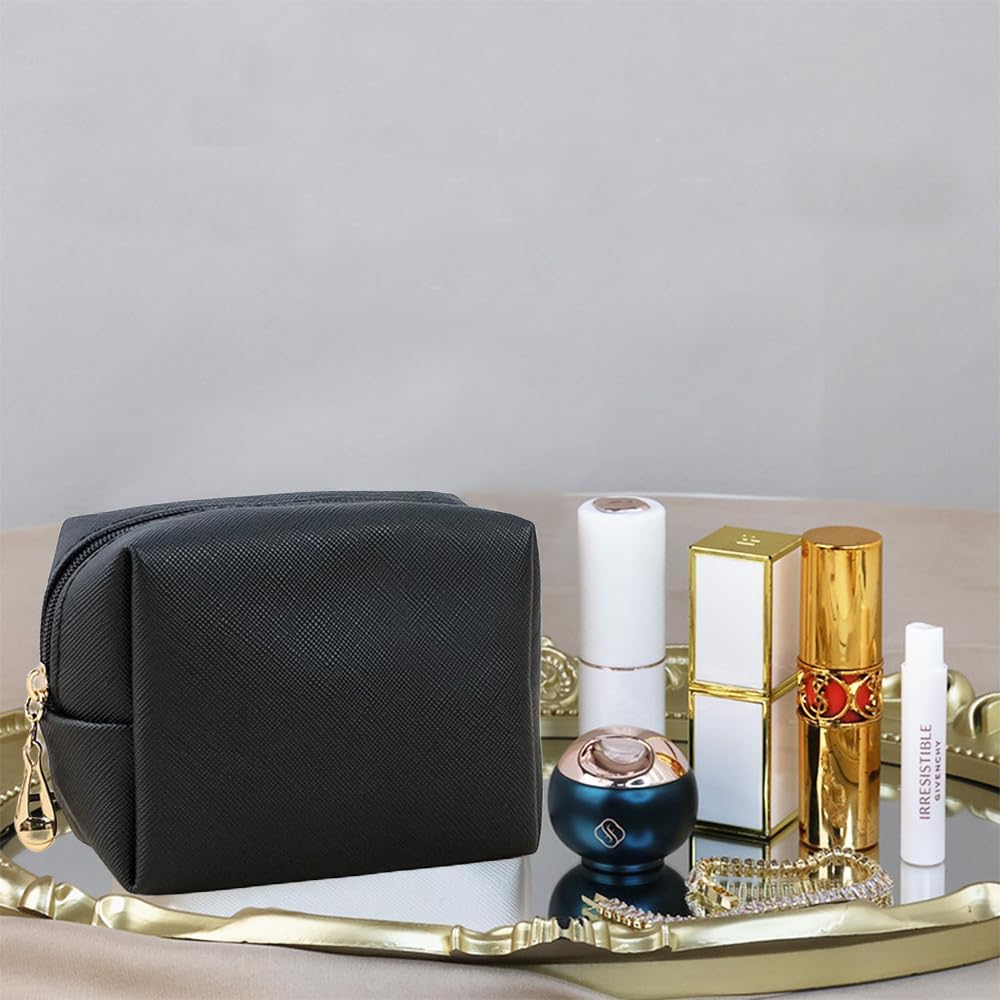 Make-up-Tasche für Damen, große Kosmetiktasche, Reise-Kulturbeutel, Make-up-Tasche für Geldbörse, wasserdicht, kleine Make-up-Tasche, niedliche Make-up-Pinsel-Aufbewahrungstasche, Mini Schwarz,