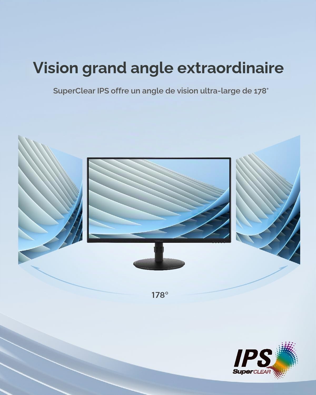 ViewSonic VA2708-HDJ Écran PC 27 Pouces Full HD, 100Hz, 1ms MPRT, IPS, 99% sRGB, Ajustable en Hauteur, HDR10, HDMI, VGA, DP, sans Scintillement, Garantie de Deux Ans