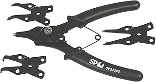 SP TOOLS SP32305 - Circlip Pliers with Interchangeable Heads - 10-50mm - Designed for Professionals - Pliers - Circlip Pliers