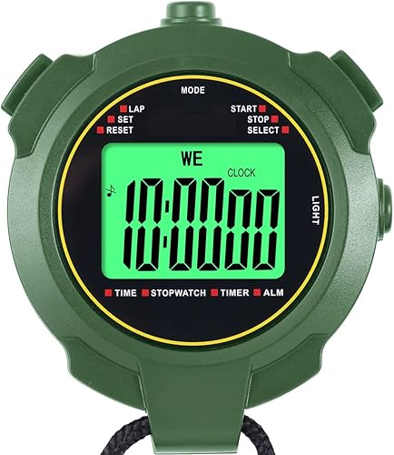 Tvorvik - Temporizador de cronómetro deportivo, cronómetro silencioso con luz de fondo, temporizador digital de cuenta regresiva deportiva, reloj