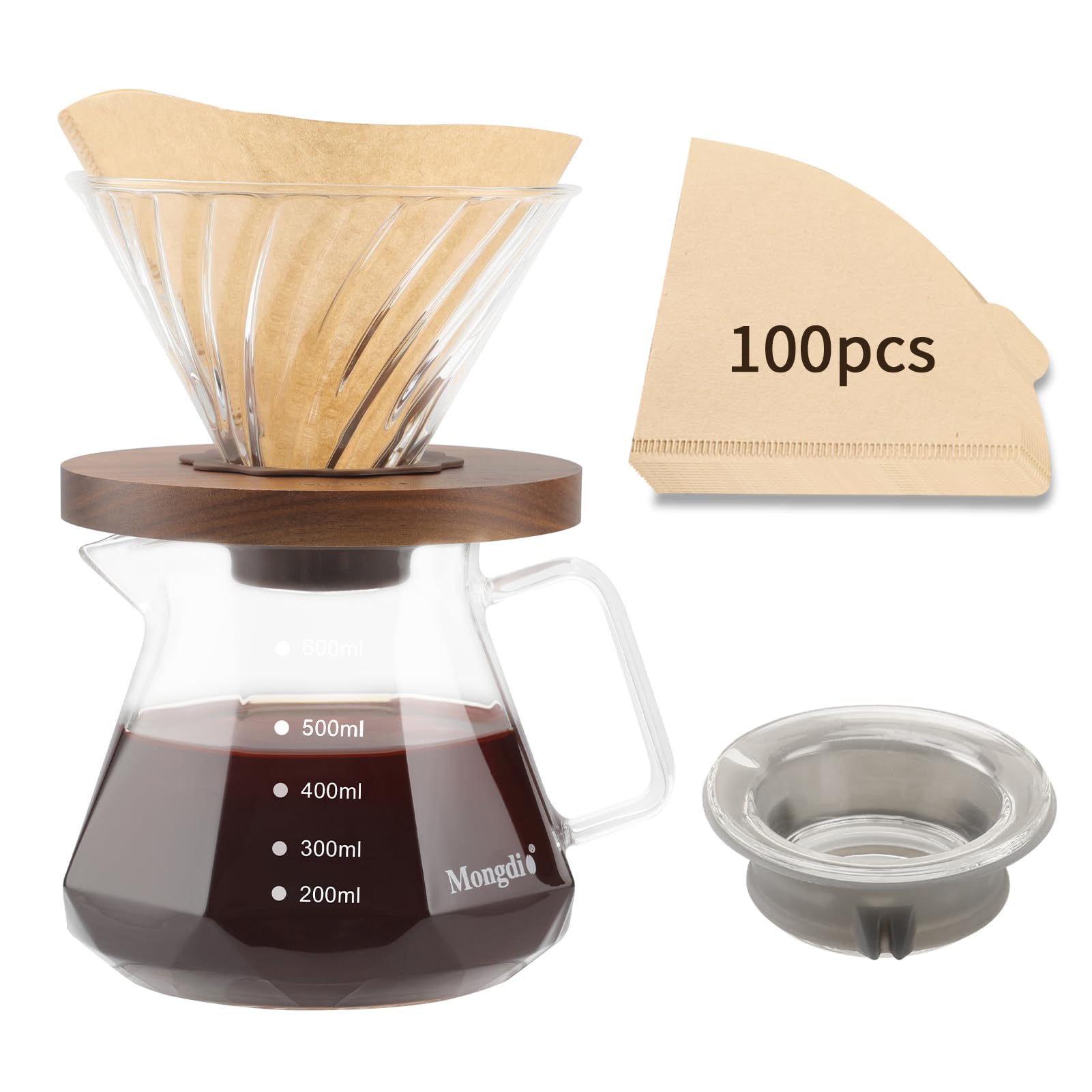 Amazon.com: Mongdio Pour Over Coffee Maker, 20 oz High-Heat