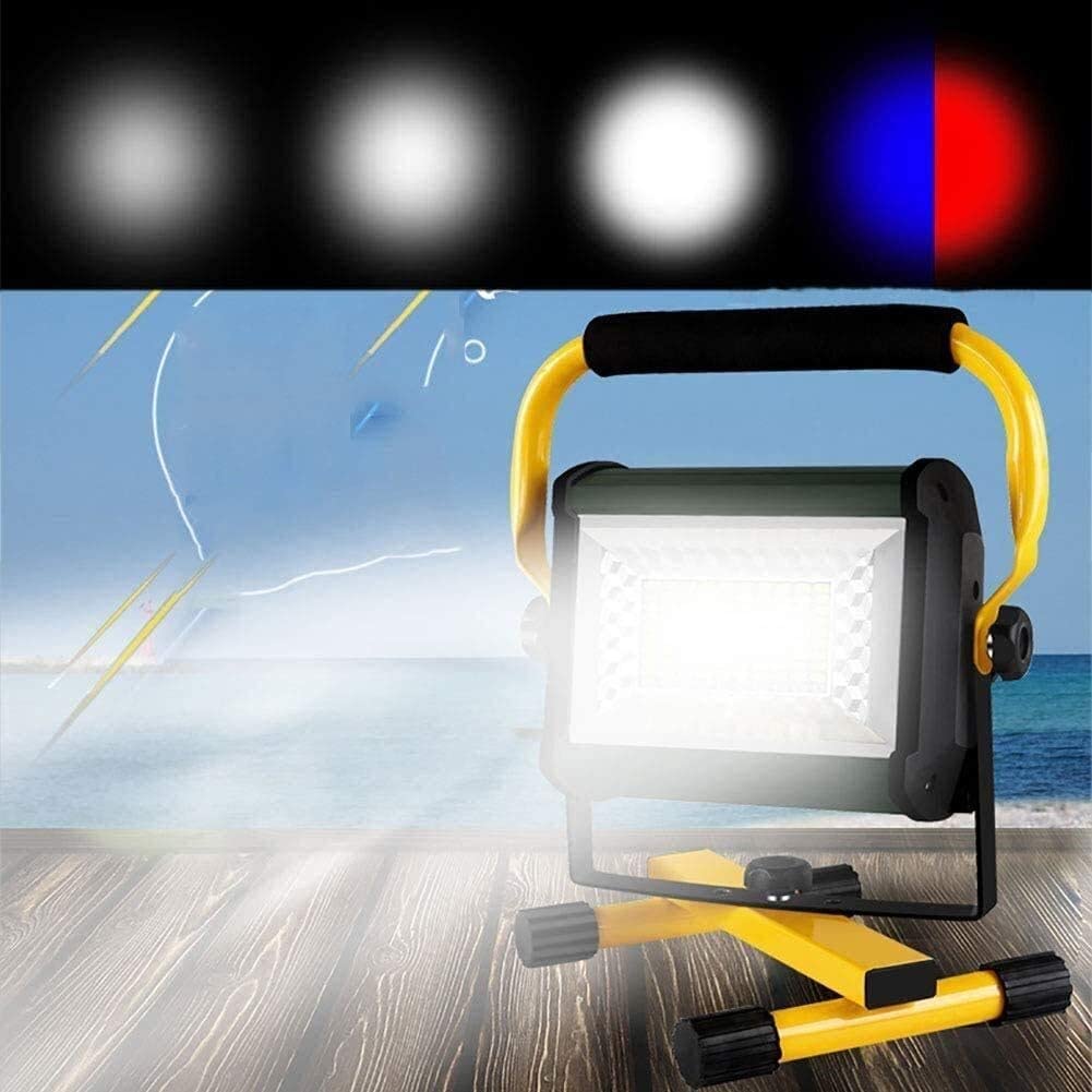 luz de Trabajo LED portátil 100W luz de Trabajo LED alimentada por batería con 4 Modos de Brillo | Proyector Impermeable IP65 para Taller, Sitio de construcción, Garaje