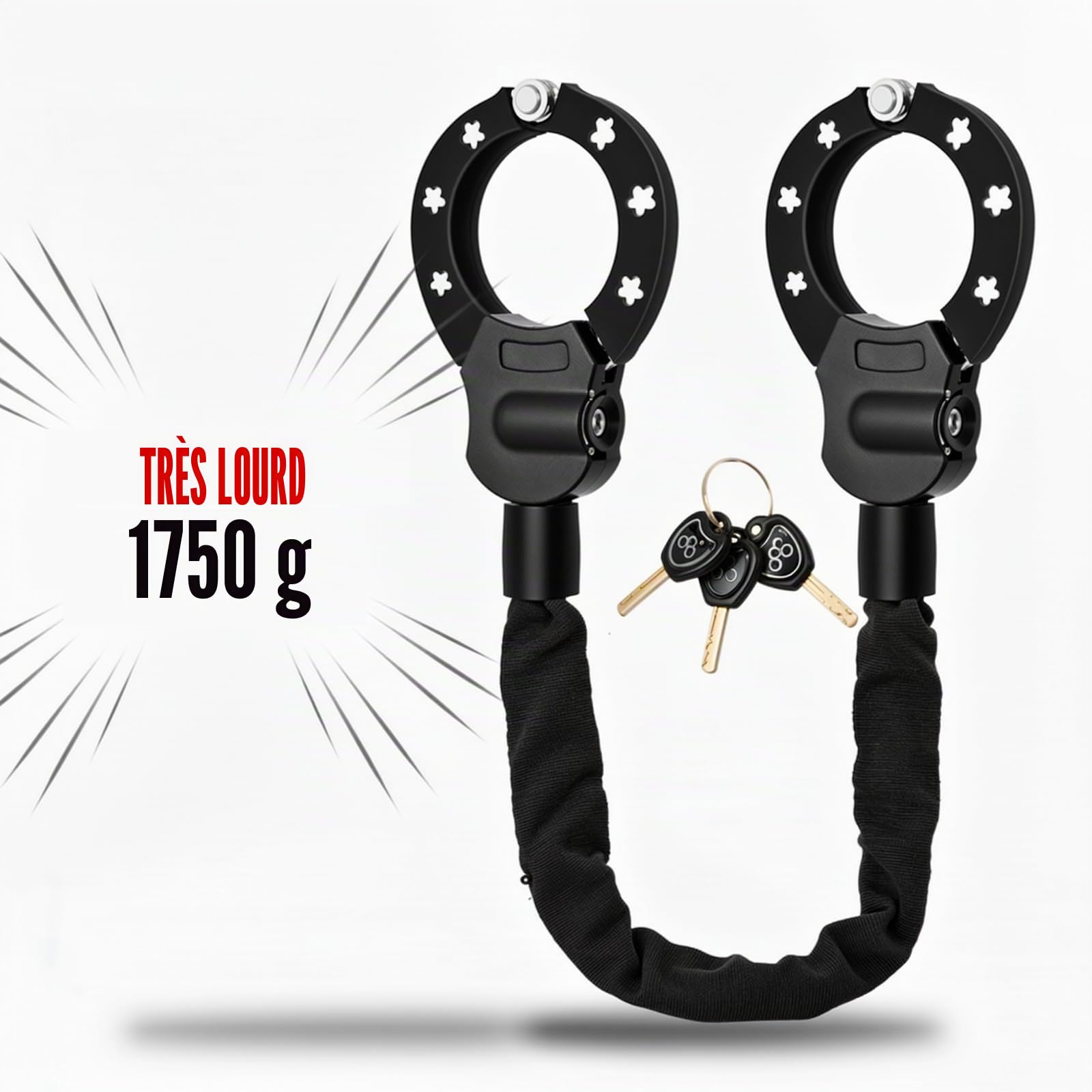 Antivol Trotinette Electrique, 6mm Chaînes Antivol, Cadenas Trotinette | 93cm Robuste Antivol Chaine Velo avec Clés, Cadenas Velo Antivol pour les Scooter, Vélos, Moto, Portail, Clôture, Poussettes