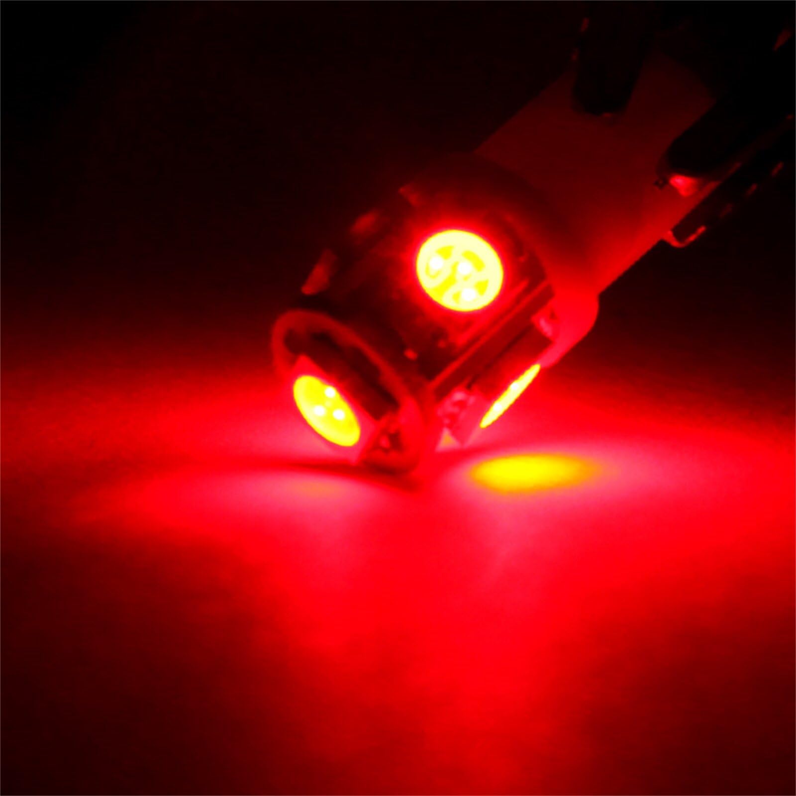 ECCPP 2x Instrument Cluster Dash Panel Lights T10 5-5050-SMD-Red