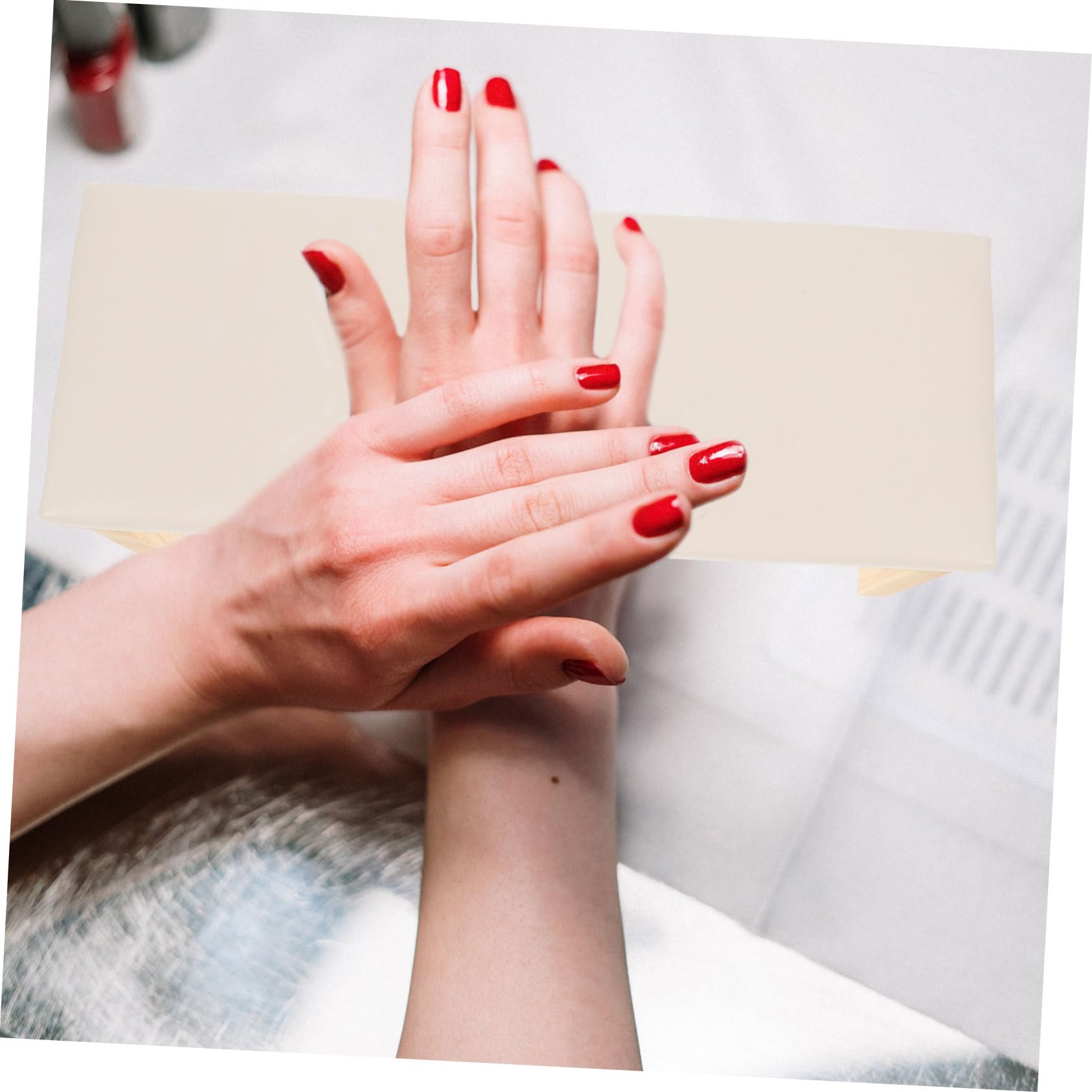 Homoyoyo Cuscino Per Poggiamani Per Unghie Cuscino Per Manicure Superficie in Pu Accessorio Per Nail Art Comodo e Facile Da Pulire Per Centri Estetici e Uso Domestico