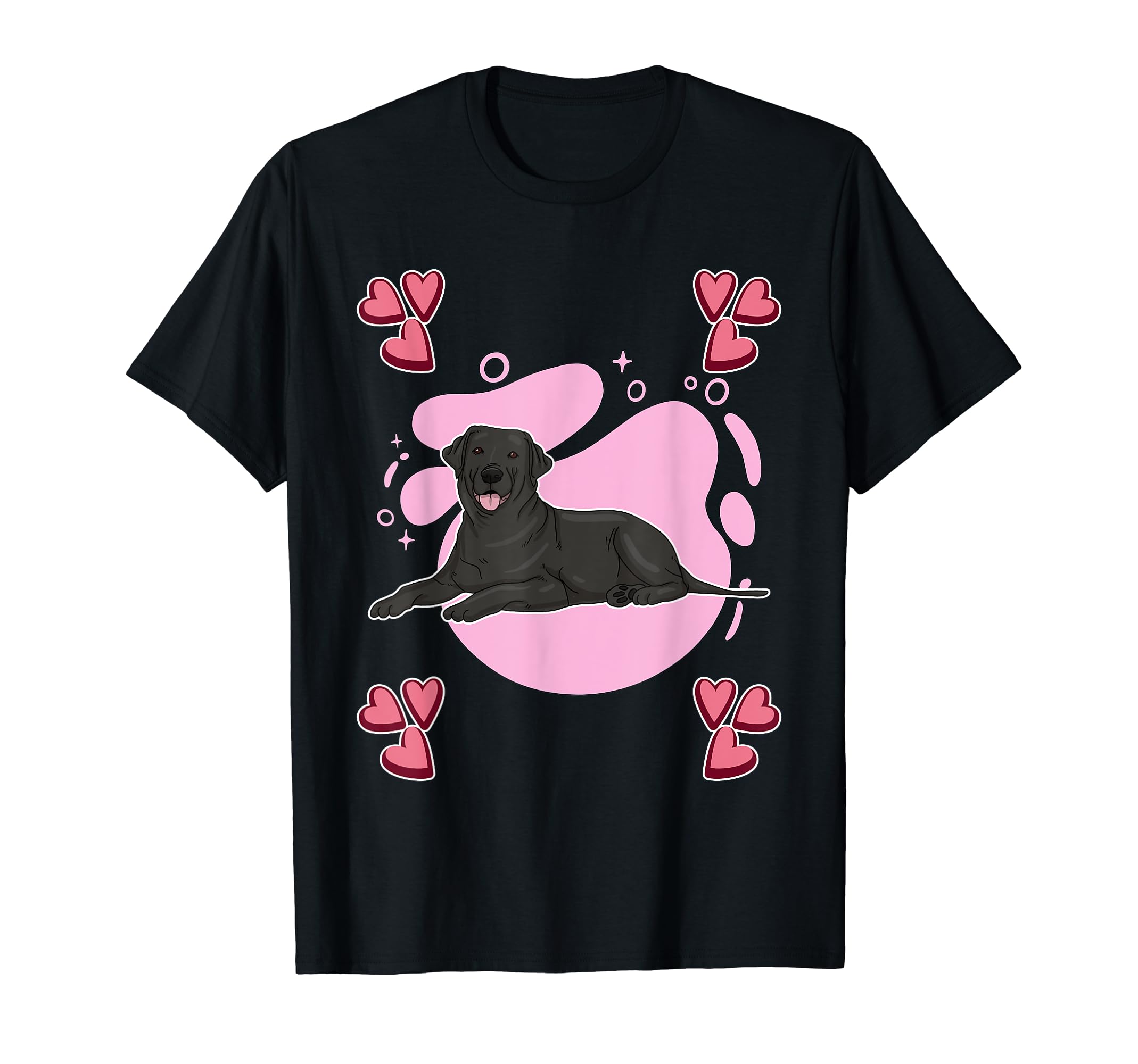 Womens Labbi Art Drawing Hearts Girls Lab Black Labrador T-Shirt