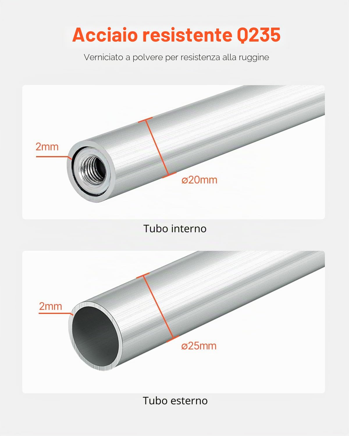 VEVOR Supporto Porta Pneumatici da Parete, Supporto per Pneumatici Regolabile 787-1440 mm in Acciaio Q235 per Pneumatici Standard da R355,6 a R508 mm capacità Carico Max. 181 kg da Officina Garage