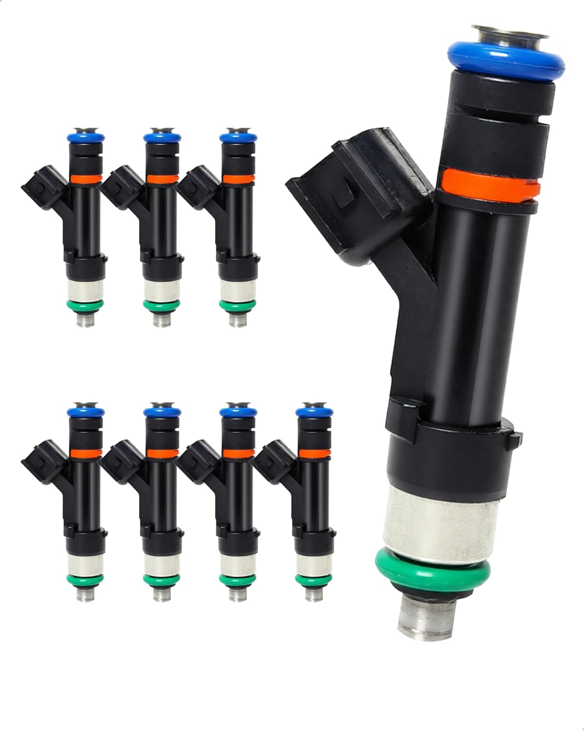 8-Count Fuel Injector Compatible with Ford E-150, E-250, E-350, E-450 Club Wagon Super Duty 2004-2009, Expedition 2003-2004 - V8 5.4L - Gas, Flex & CNG Replacement for 0280158001 822-11167