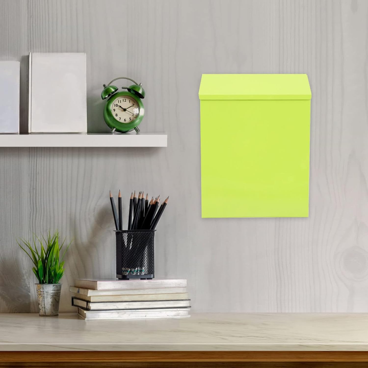 Yardwe Household Letter Box Wall-Mounted Mail Box Multi-Function Letter Accessory (Green)
