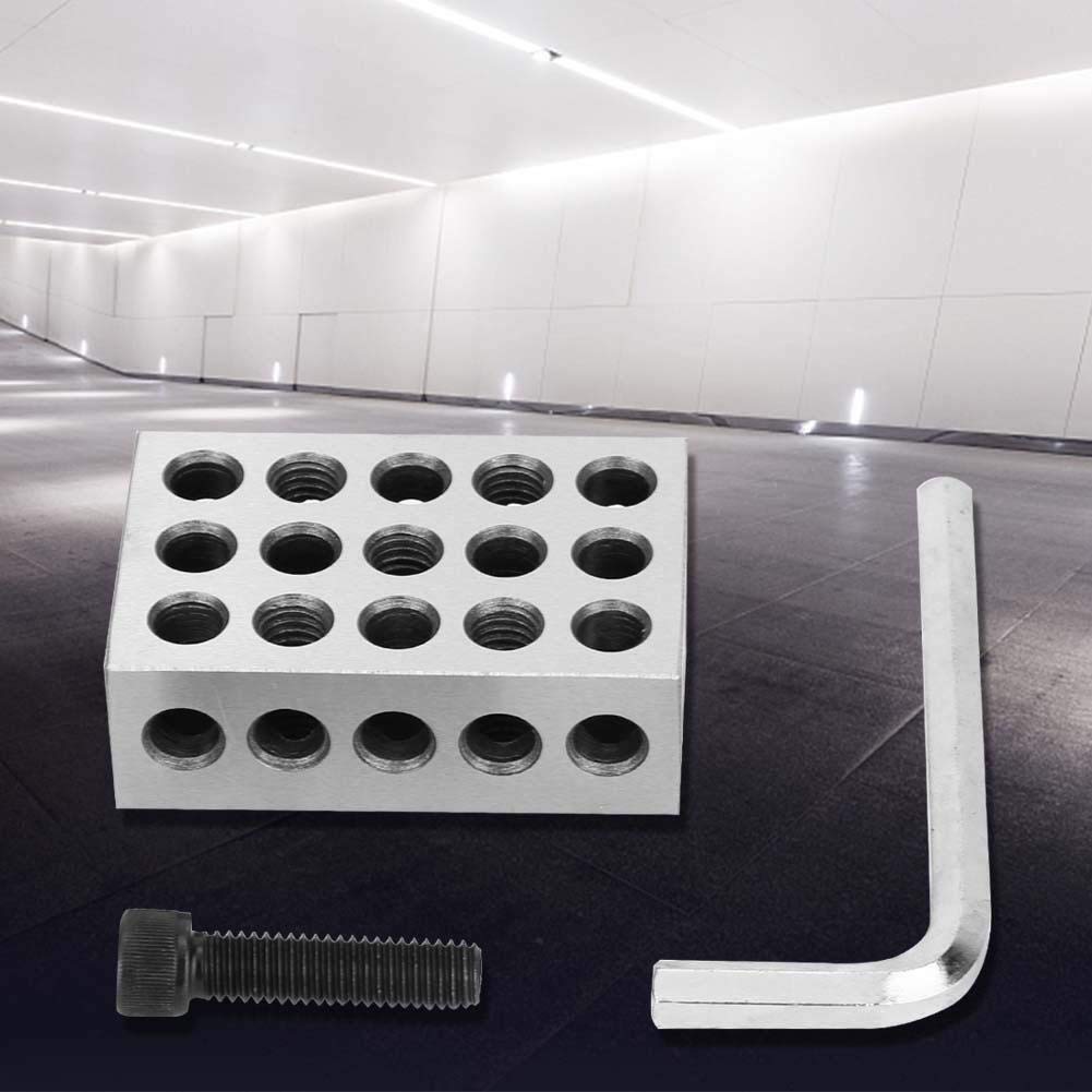 Broco Blocchetti 1-2-3 Blocco di precisione abbinati fresatura macchinista 23 fori con viti Wrench Caso