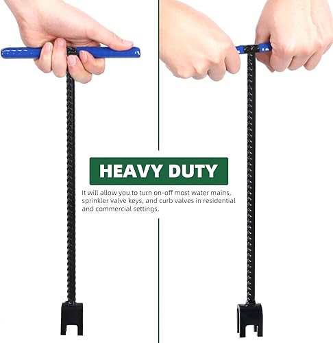 Miniatura 3 de Keadic Kit de 2 llaves de medidor de agua de 16 pulgadas, incluye llave cuadrada de triángulo de 4 vías y llave de agua de acero con mango en T para