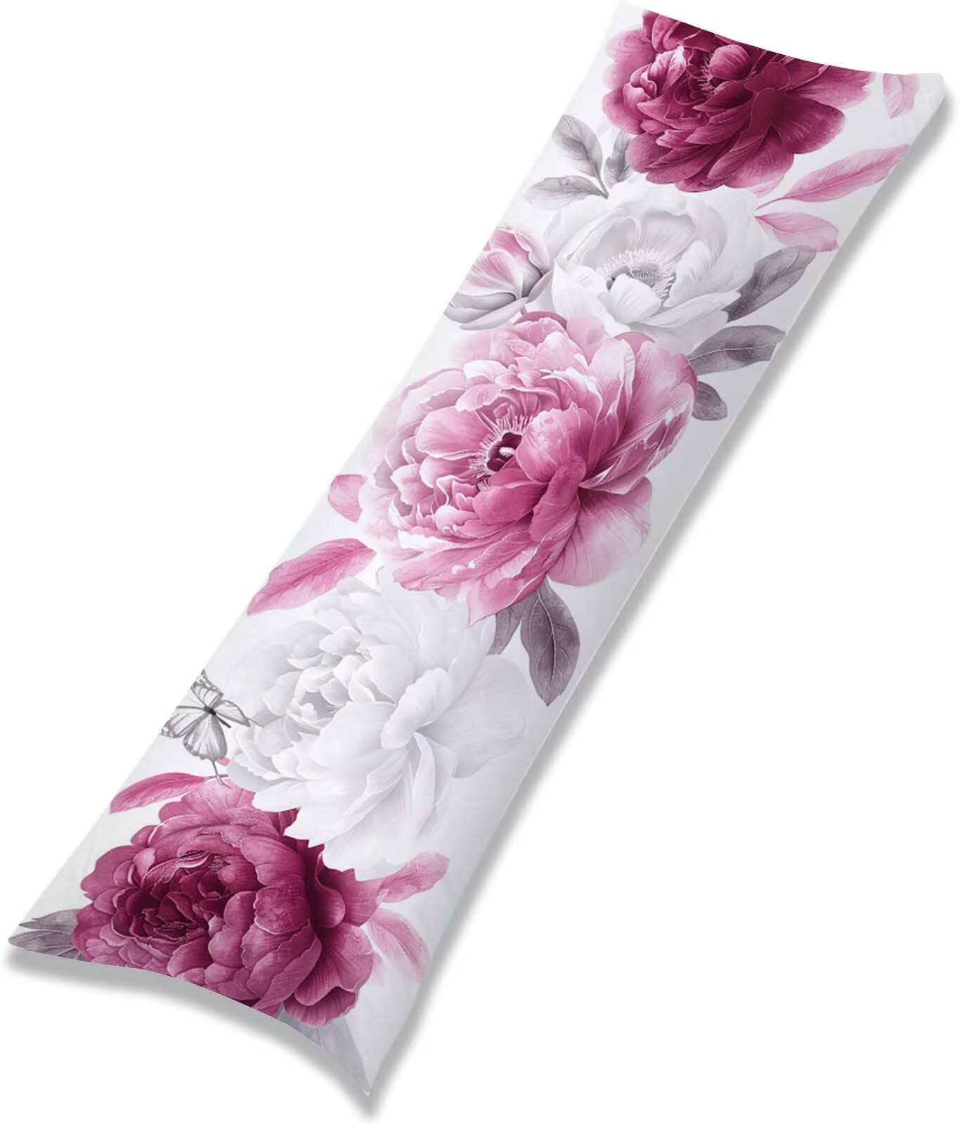 Rosa-18 Federe Cuscino Letto 50x150 cm, Grande Cuscini per Divano Velluto, | Doppia Faccia Stampa, Fiore-2 Fodera per Cuscino Decorativa, con Cerniera, Cuscino per Dormire Sul Fianco j-144