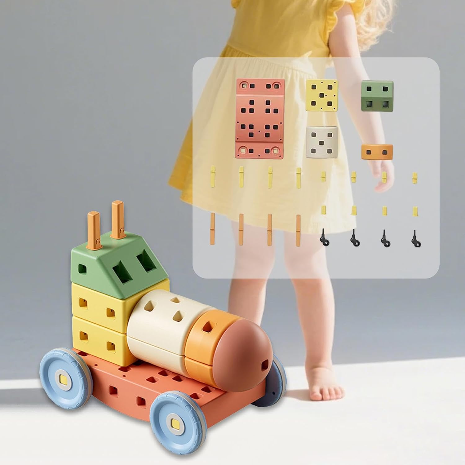 predolo DIY ビルディングブロック 車両 車 ブロック クリエイティブプレイ 運動能力の発達 積み木 ホリデーギフト Amazon | 電動ギアビルディングブロックおもちゃ  |くるくる歯車の知育玩具 |再利用可能な パズル連動学習ギアブロックインタラクティブ幼児学習ギアの ...