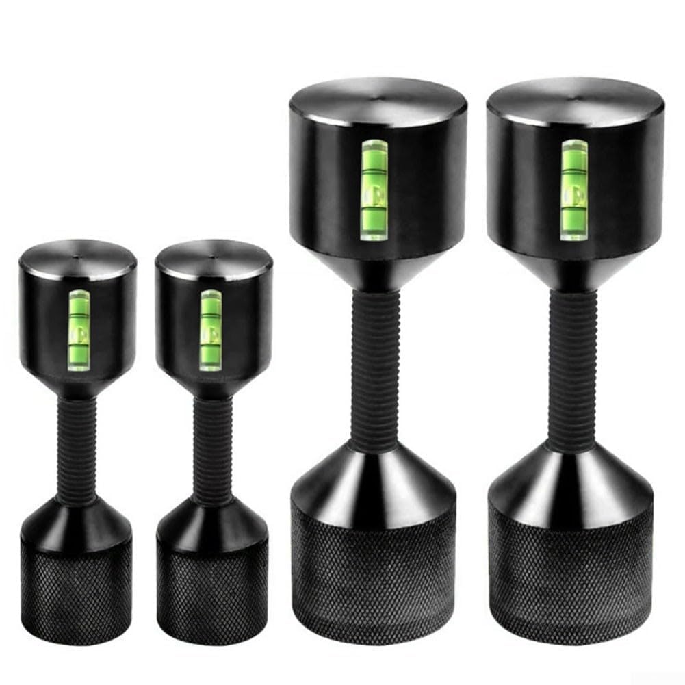 Kit di perni di posizionamento a due fori per flangia in alluminio con livello integrato, strumento di posizionamento a due fori per allineamento tubi (nero, 4 pezzi)