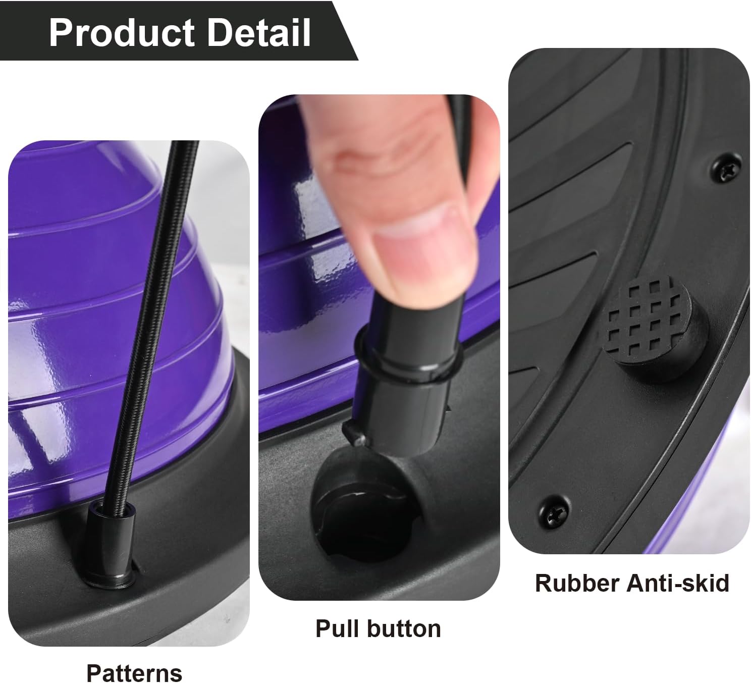 Half Balance Ball Trainer, Half Yoga Exercise Ball with Resistance Bands and Foot Pump, Balance Trainer for Stability Training, Strength Exercise Fitness, Home Gym Workout Equipment