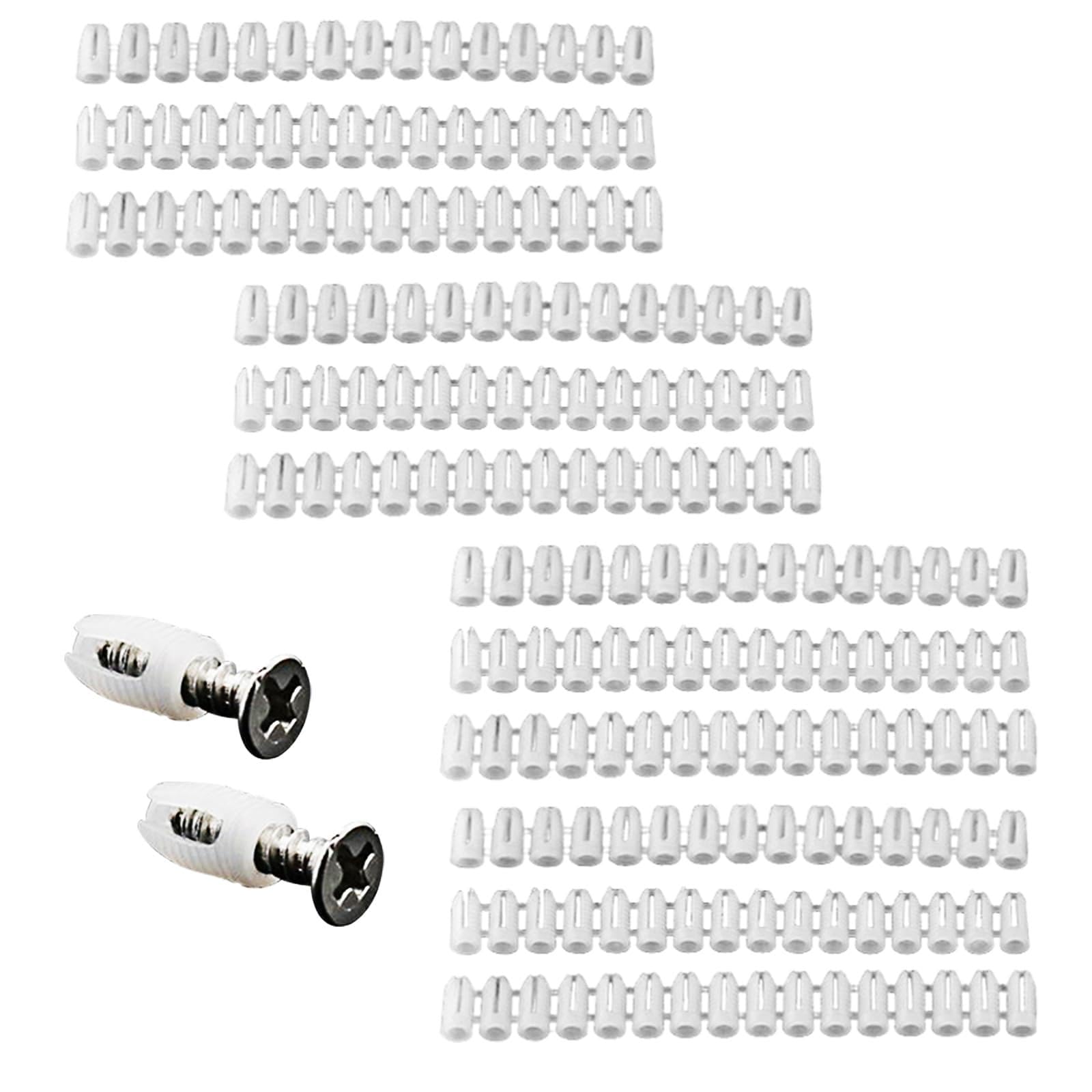 Thfaeyta Hinge Repair Plate 600 PCS, Cabinet Hinge Repair Plate, White Plastic Expansion Dowel Inserts for Furniture Cupboard Wardrobe Door Fix Kit, 4x8mm 4x10mm 4x12mm