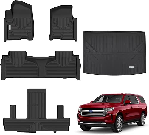 WAYIDSS Alfombrillas de 3 filas y forro de carga para 7 asientos 2021 2022 2023 2024 Chevrolet Chevy SuburbanGMC Yukon XLCadillac Escalade con