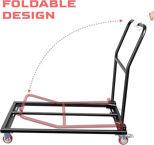 Miniatura 3 de Silla plegable con capacidad para hasta 1500 libras, carrito grueso en forma de L de acero resistente, utilizado en eventos de fiestas y eventos de