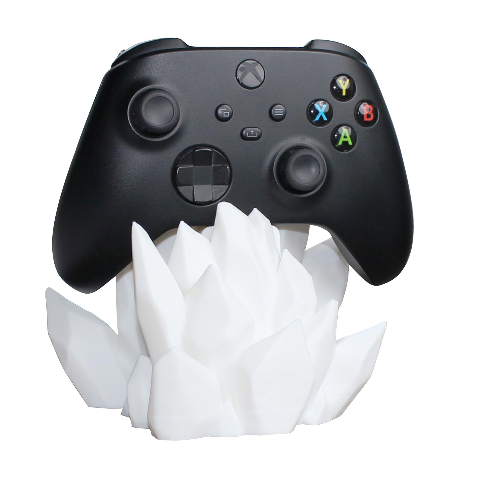 3D-Druck Handgrip-Ständer mit Kristall-Design, E-Sport-Raumdekor, für PS5, Xbox und andere Konsole,Kopfhörnerhalter,Weiß