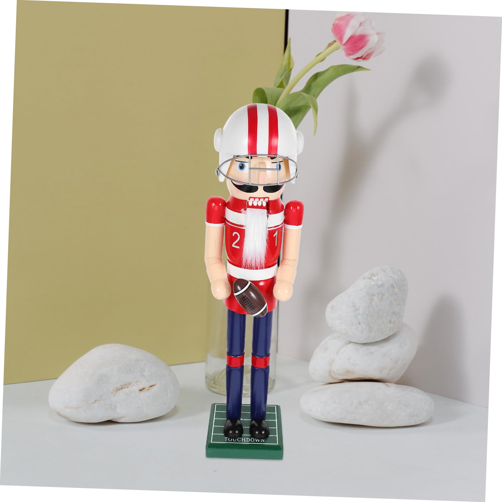 Cabilock Figura De Cascanueces De Madera Decoración De Jardín 38cm Diseño Deportivo