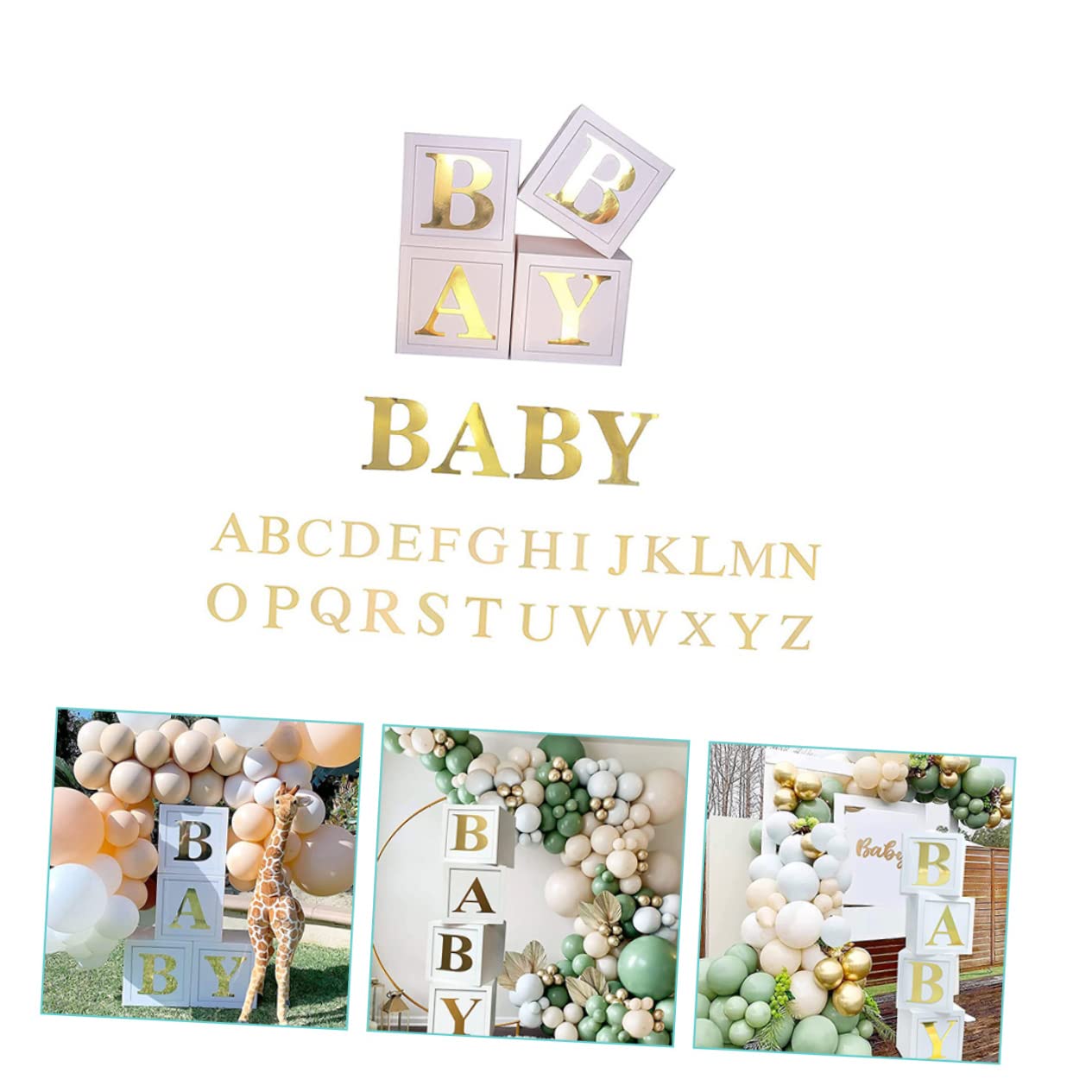 Babyboxen zur Babyparty 1 Satz aus Papier in Weiß und Grün