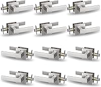 Vista 30 de USHTL01-SN-BK-6P - Manija cuadrada de privacidad para puerta de níquel cepillado sin llaves para dormitorio o baño, USHTL01-SN-BK-6P