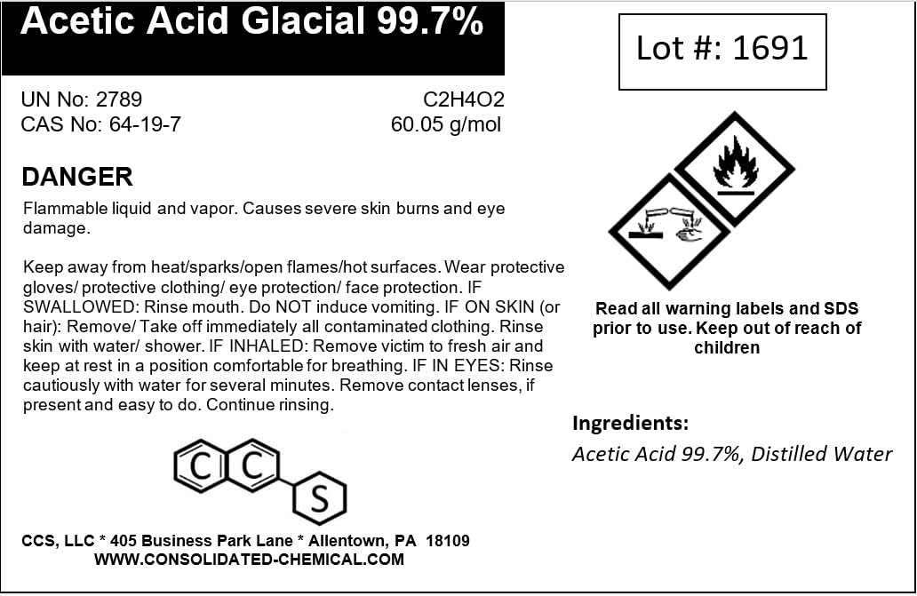 Acetic Acid Glacial Vinegar 99.7% | Multi-Purpose Concentrated Vinegar for Rust Removal, Photographic Film Processing, Cleaning – Made in USA (1000mL (32 Fl Oz))