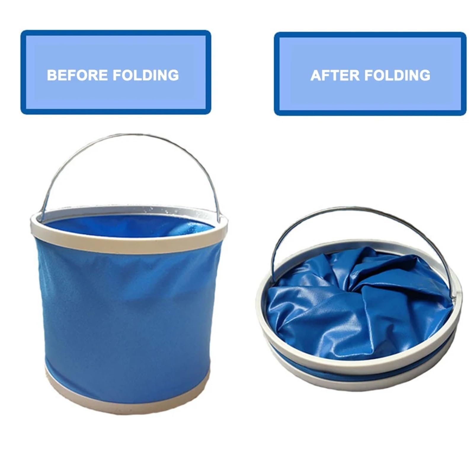 Cubo de Agua portátil Plegable for Viajes al Aire Libre, Camping, Senderismo, Pesca, contenedor Almacenamiento, Barril Picnic for Beber, 2 uds para Lavado Camping(9L)