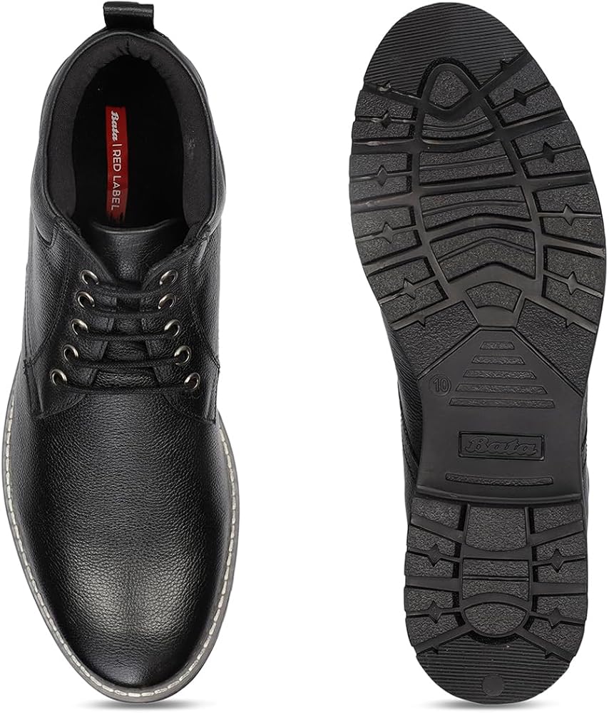 トップス black-bata Buy Bata Men's Lace-up Boots - Black (7 UK) (8046533) at Amazon.in