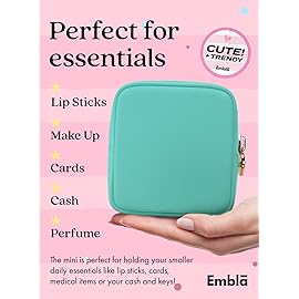 Embla Makeup Bag Travel Cosmetics Pouch and Toiletry Bag, Nylon Zipper Pouch Purse, Cute Make Up Organizer Storage Tote for Women Girls, Travel Skincare Case, Small Makeup Bags, Cotton Candy