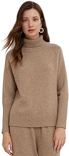 Sponsored Ad - ZHILI Women's Warm Cashmere Sweater Camel Colored Sweater