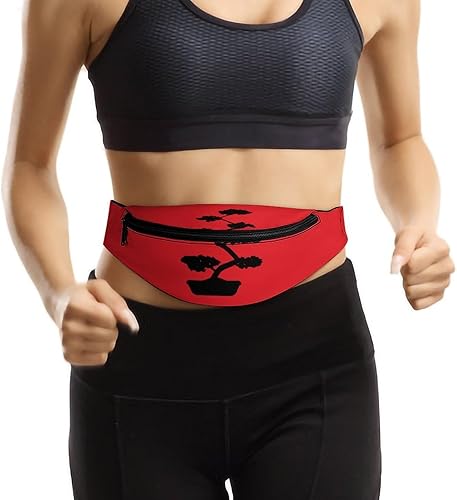 Miniatura 6 de Riñonera cruzada japonesa con diseño de árbol bonsái con correa ajustable para hombres y mujeres