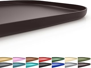 smilool Silicone Pet Feeding Mat Raised Edge - Waterproof Non-Slip Dog Cat Bowl Placemat 19x12in Dark Brown