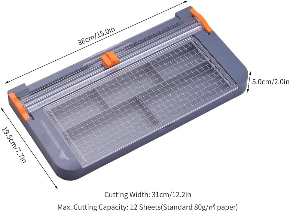 Papierschneider, Papiertrimmer, Aktenvernichter, multifunktionale Aufbewahrungsbox, A4-Papierschneider, 31 cm Schnittlänge für Bastelpapier, Fotos