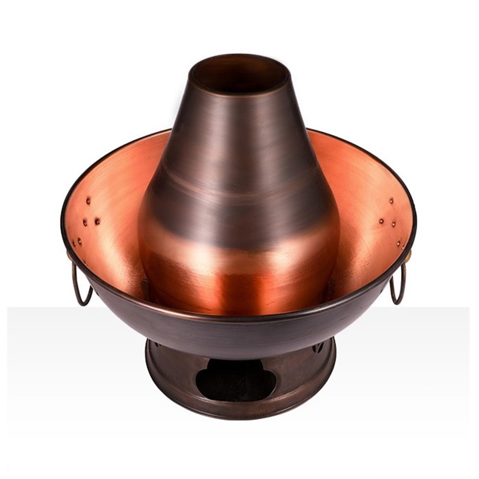 INUUXLG Hotpot for Cooking Hot Pot Copper Hot Pot Vintage Hot Pot for Home Party Family Gathering Hotpot Cooking Pot Kitchenware (Copper 30cm)