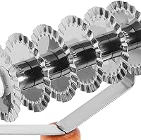 Vista 5 de UPKOCH Cortador de repostería de acero inoxidable con mango de madera, herramienta de corte de masa de 8 pulgadas para pastel de pizza, corteza