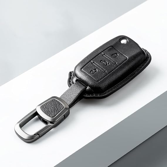 Car Key Shell Case Compatible with VW Volkswagen Polo Golf 4/5/6 Multivan T5 Caddy Jetta Bora Superb Passat Skoda Fabia Seat Ibiza 3 Buttons Auto Key Cover