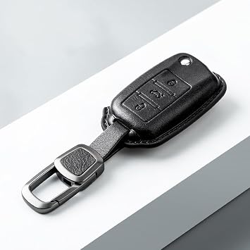 Car Key Shell Case Compatible with VW Volkswagen Polo Golf 4/5/6 Multivan T5 Caddy Jetta Bora Superb Passat Skoda Fabia Seat Ibiza 3 Buttons Auto Key Cover
