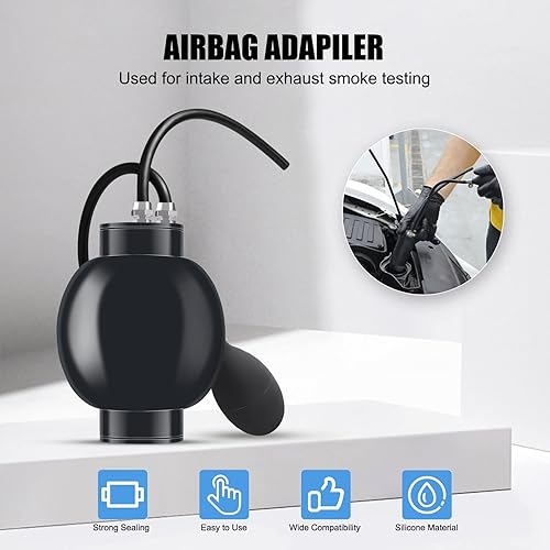 Miniatura 2 de ELMCONFIG Adaptador de admisión rápida, vejiga de máquina de humo automotriz, probador de bloques, tapón de fugas inflable, probador de fugas de