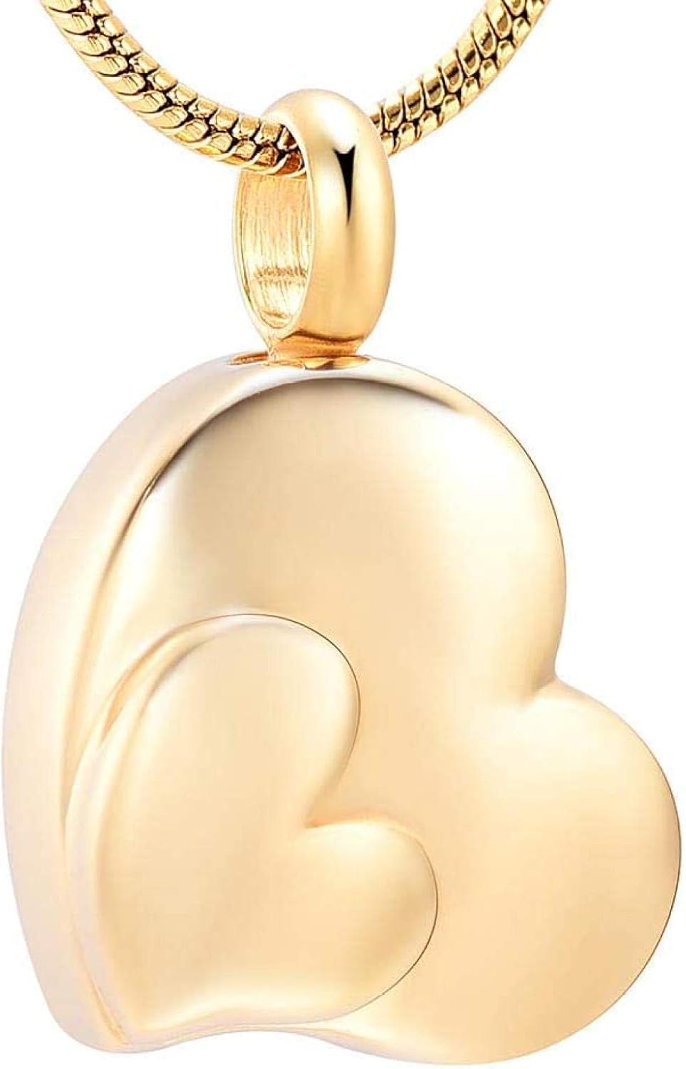 AEGW Cremation Urn Necklace Ash Double Heart Urn Necklace