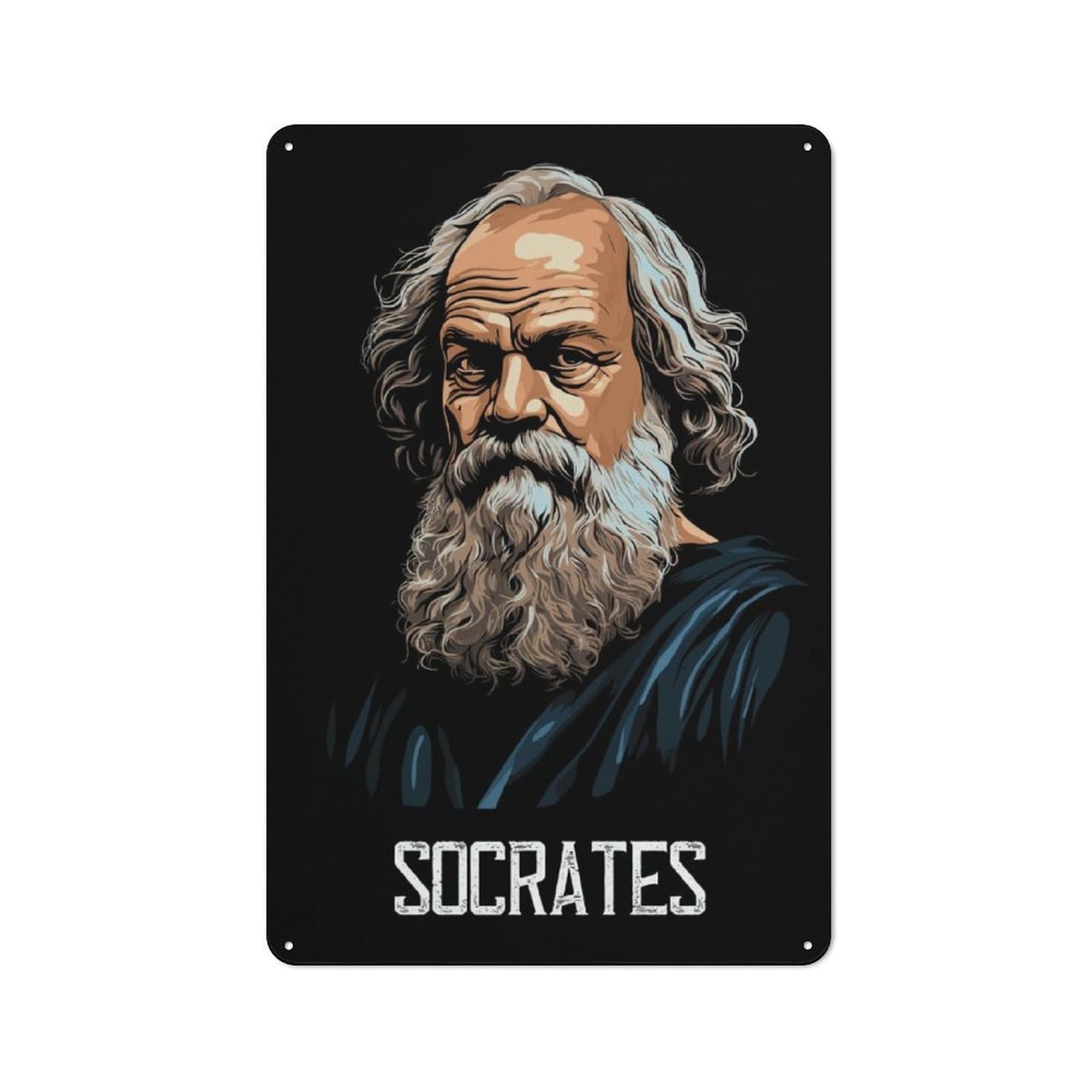 Junmoney Socrates Retro Tin Sign 30X20cm For Living Room Or Hallway, Gift For Living Room Decor Lovers During The Christmas Season