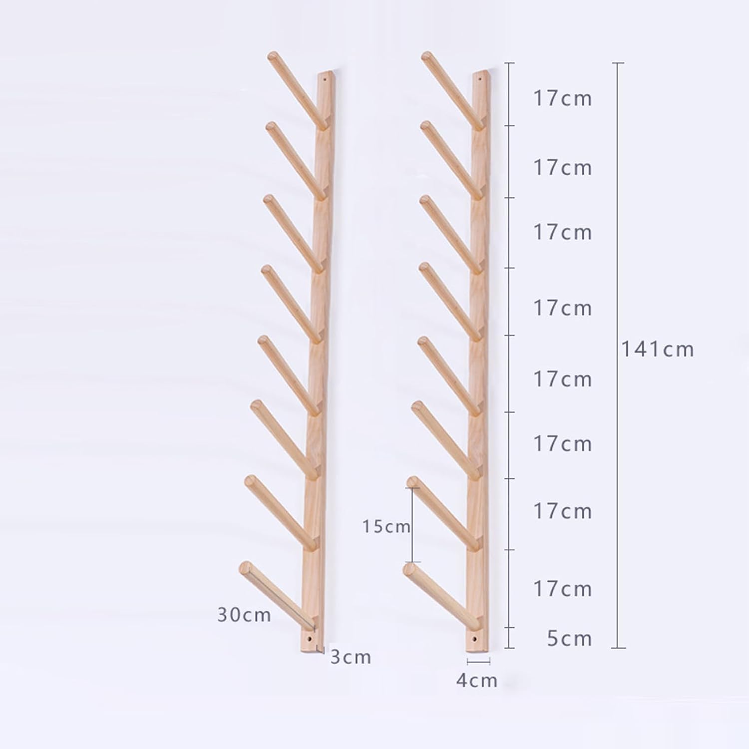 Wooden Yoga Mat Storage Rack & Foam Roller Wall Organizer - Durable Exercise Mat Holder for Home Gym, Space-Saving Yoga Accessories, Stylish Foam Roller Hanger image 2