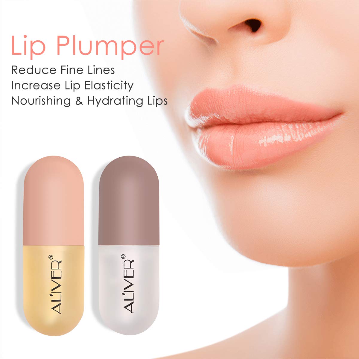 Plumping Lip Gloss,Day And Night Double Effect Lip Plumper Coffret,Natural Lip Care Serum, Nourishing Hydrating, Reduce Fine Lines, Increase Lip Elasticity,Base Lip Makeup