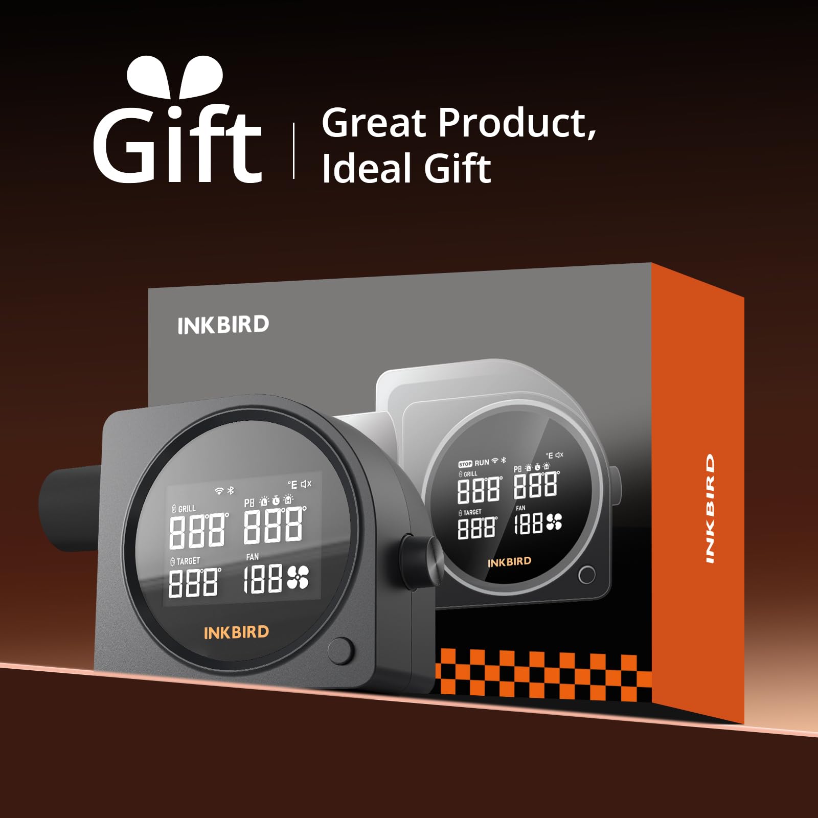 INKBIRD Termocontrollo Wi-Fi 5G e Bluetooth per Grill con 5 Sonde, Ventilatore Automatico per Affumicatore, Allarmi per Alte e Basse Temperature,ISC-028-BW