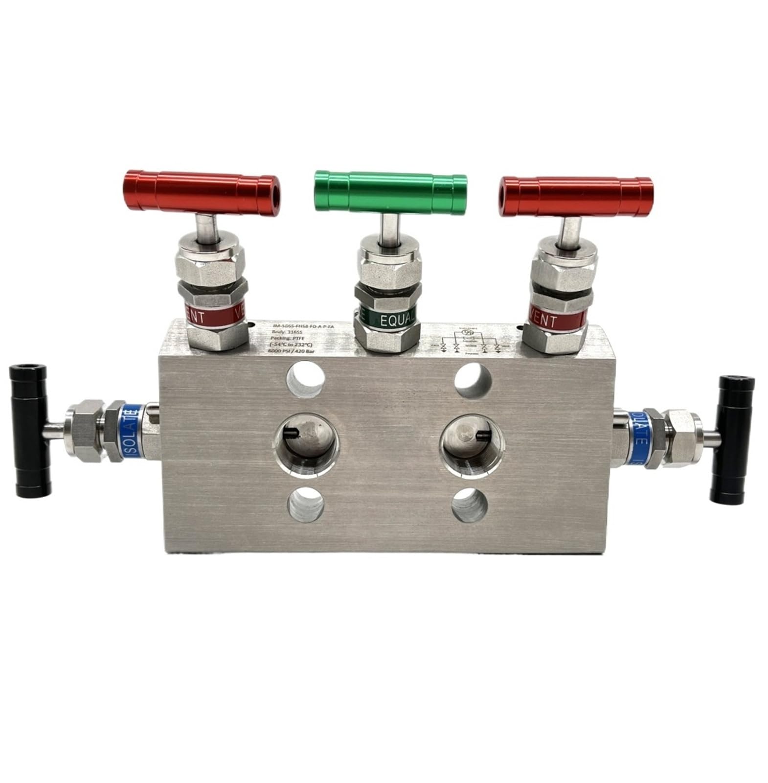 Belovek One Color 5 Way Instrument Valve Manifolds Stainless Steel Manifold Gauge 2 Air Hydraulic Pressure Transmitter Block