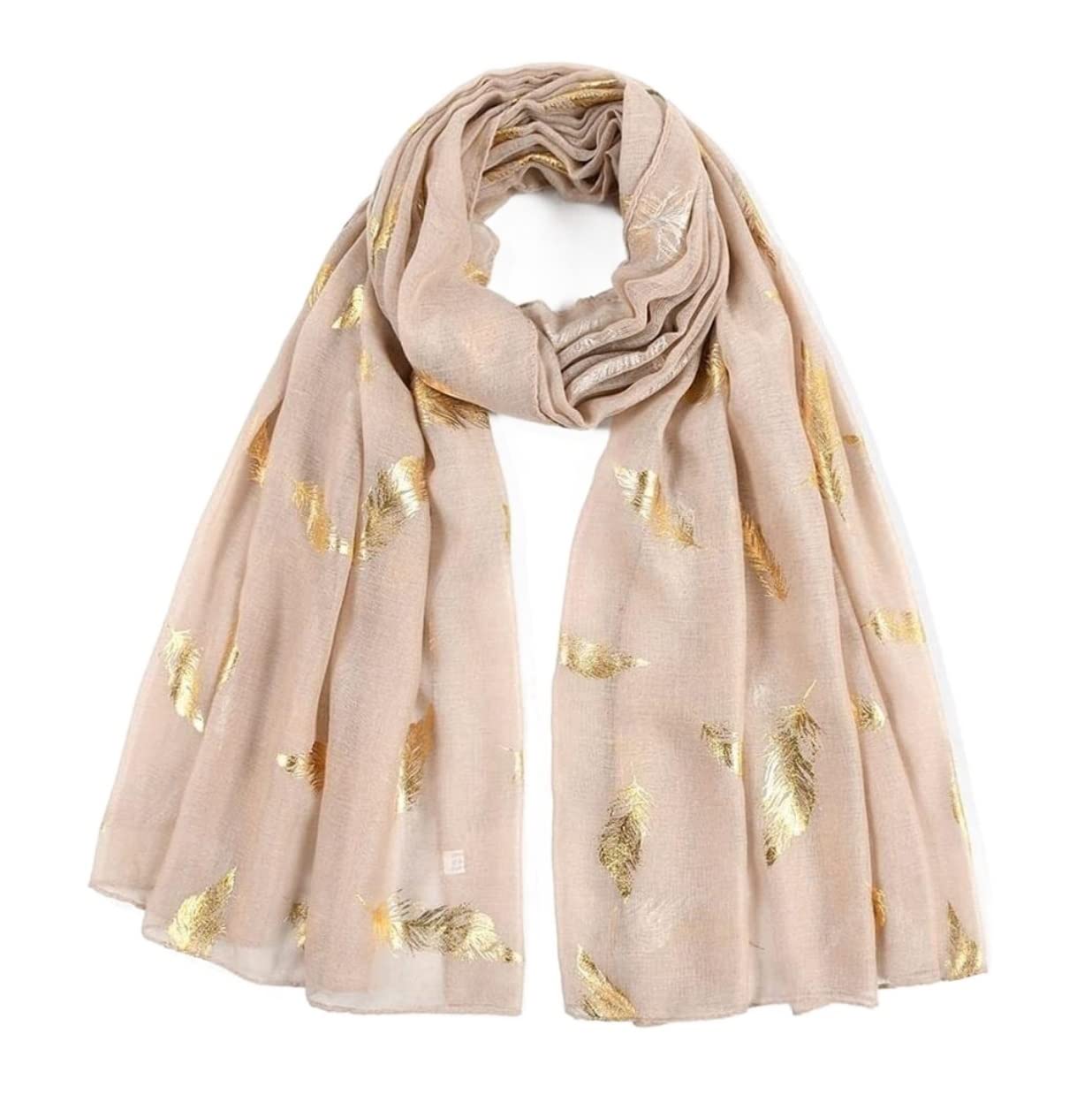 Bufanda Chal Fular Bufandas Chal Bufanda Suave Y Liviana Bronceado Estampado De Hojas Abrigo Chal Regalo Estolas Bufandas (Blue : Beige, Size : 180 * 80cm)