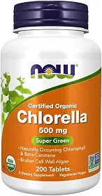 Clorela Orgânica Chlorella 500mg Importada EUA 200 Tabletes